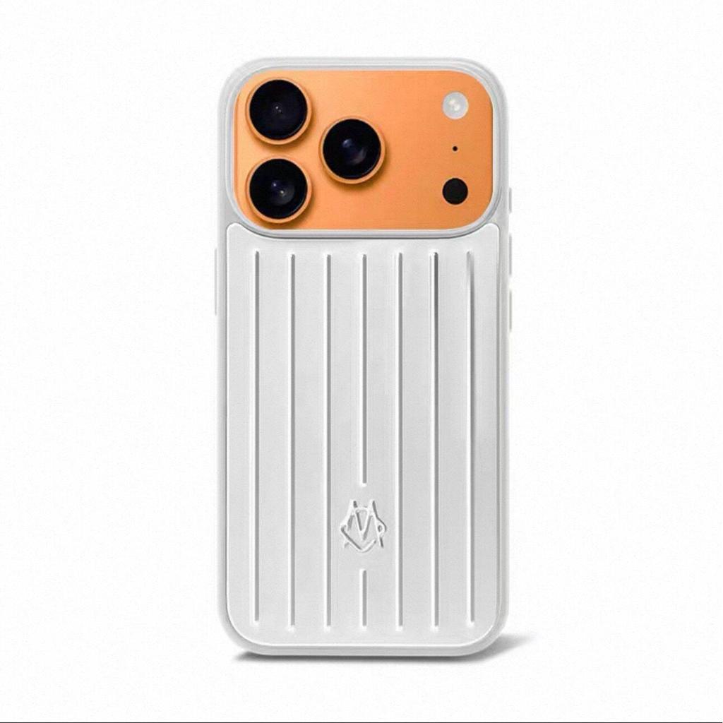 เหมาะสําหรับ & Rimowa iPhone18ProMax เคสโทรศัพท์ Titanium Gold สไตล์ใหม่แม่เหล็ก RIMOWA17pro เคสป้อง