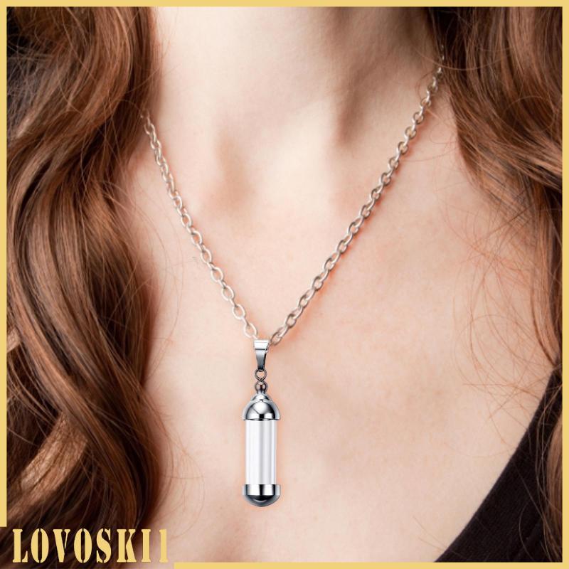 [Lovoski1] สแตนเลสสตีลหลอดสกรูขวดแก้ว Urn Vial Charms จี้สร้อยคอ