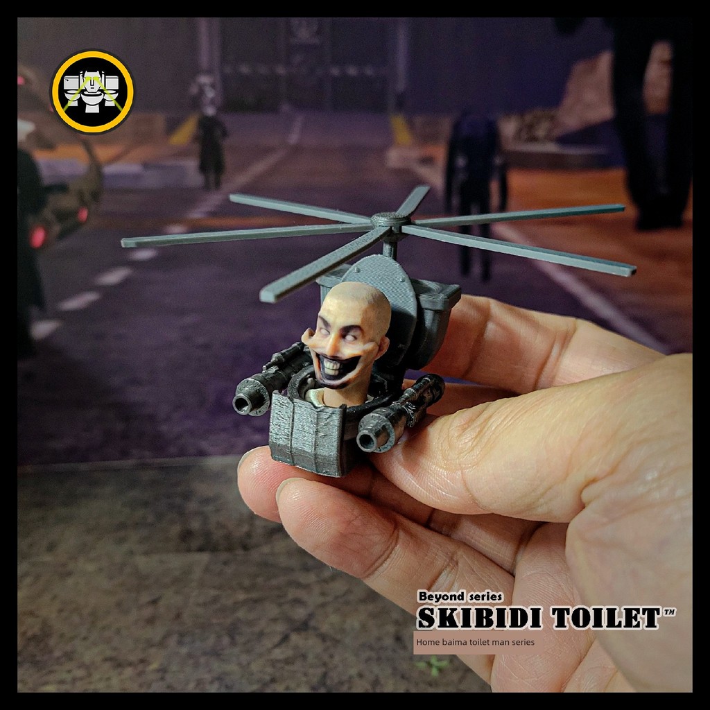 skibidi toilet ตัวต่อ skibidi Toilet Man Warrior/Moniting Doll, Parasite Toilet Man Helicopter Set 1