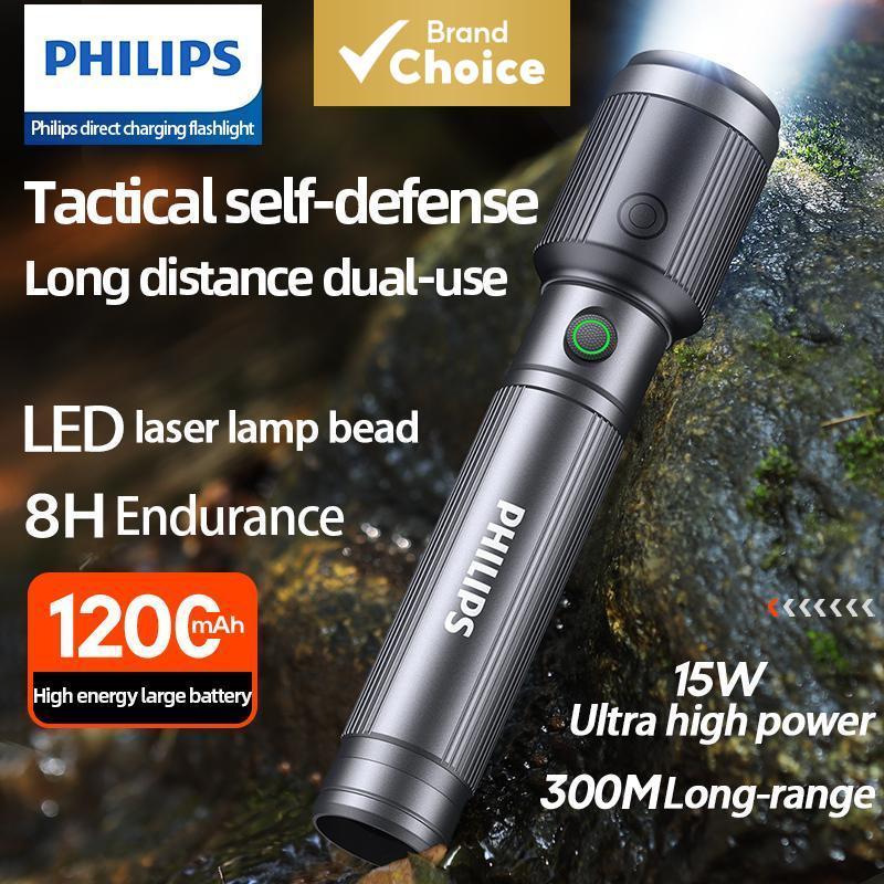 Philips SFL2141 ไฟฉายซูมสี่โหมดของ Infinite Dimming ไฟแรง Flashligh แบบชาร์จไฟได้กลางแจ้ง Camping ไฟฉุกเฉิน