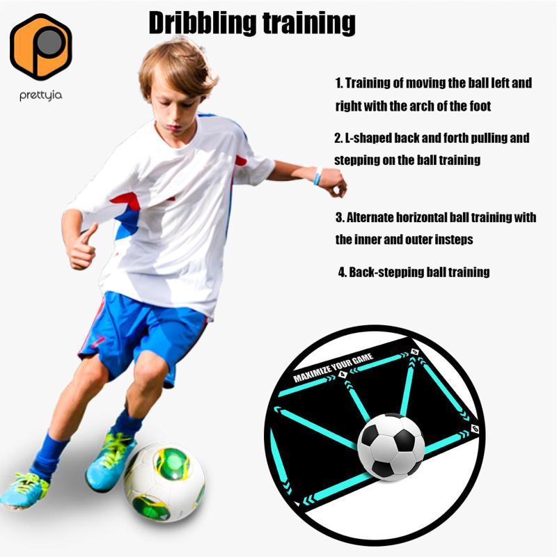 Prettyia Football Kick Training Mat, Football Foot Mat, Black, Non-slip Mat, Corner Football Pitch, 