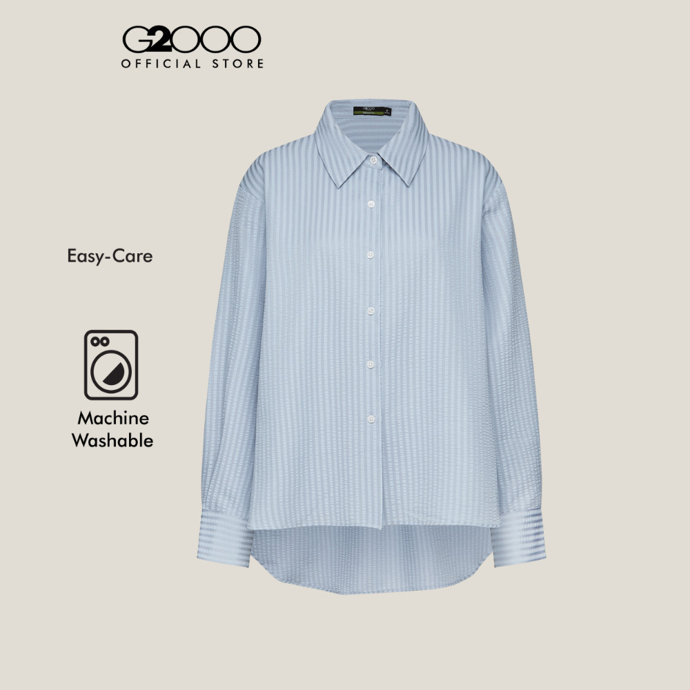 G2000 เสื้อเชิ้ตแขนยาวลำลองสำหรับผู้หญิง Relaxed Fit รุ่น 5823181772 BLUE