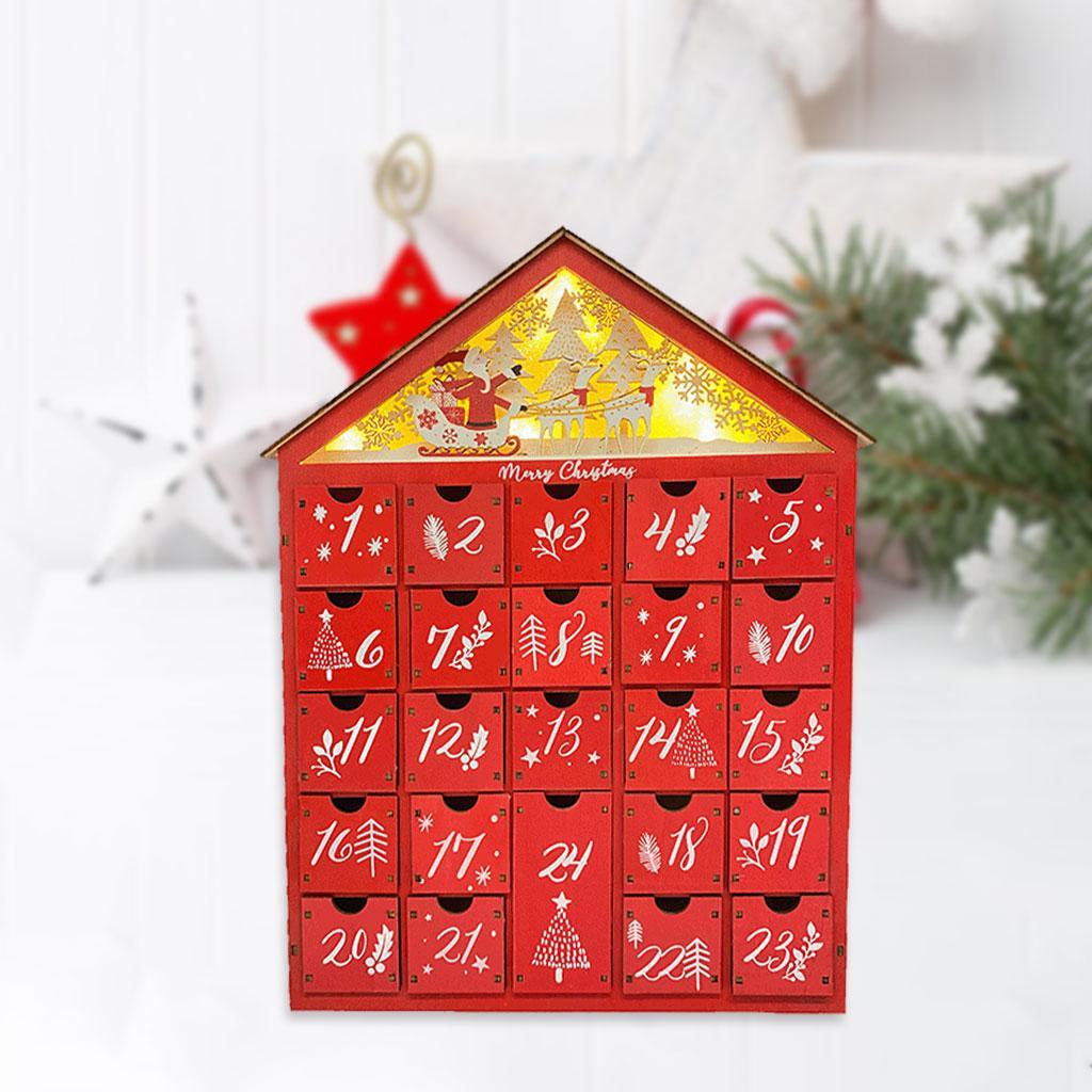 [arutoxalc] 24 Day Advent Calendar Wooden 24 Christmas Wooden Advent Calendar for Christmas Adults