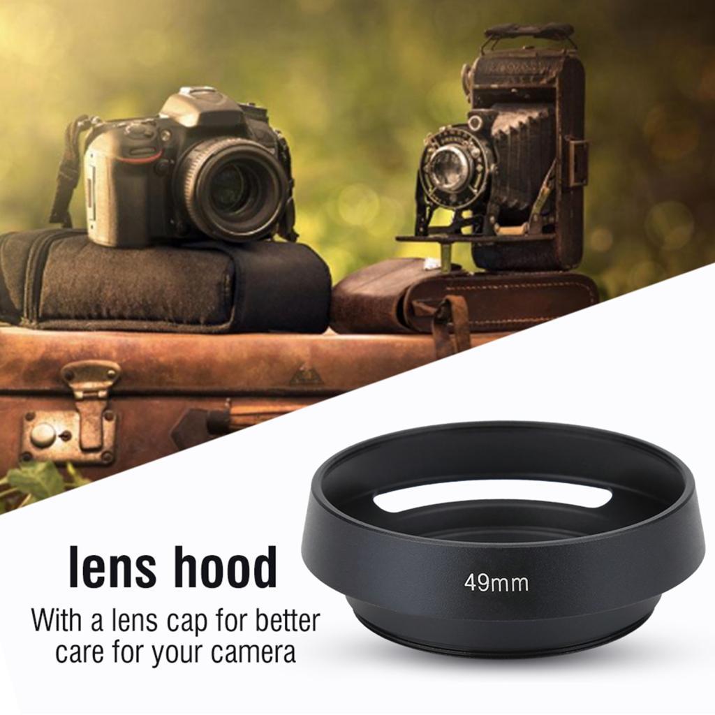 Welcomehome Tbest Metal Vented Camera Lens Hood 49Mm พร้อม