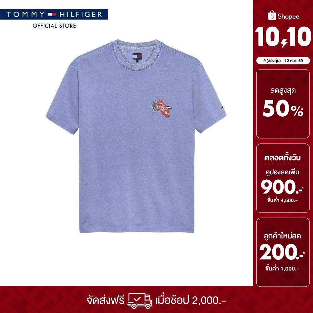 Tommy Jeans เสื้อยืด ผู้ชาย รุ่น DM0DM22309 C58 - สีน้ำเงิน ทรง Relaxed