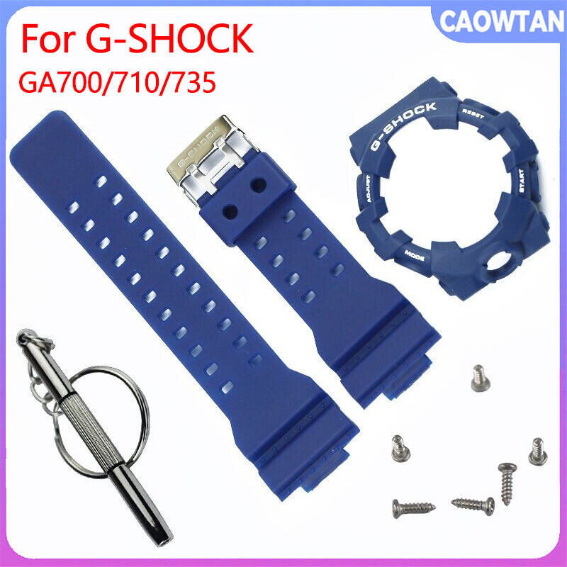 (Current Stock) Bezel and Strap for G SHOCK GA700/710/735 สายนาฬิกาซิลิโคนสปอร์ตพร้อมเครื่องมือ SNP5