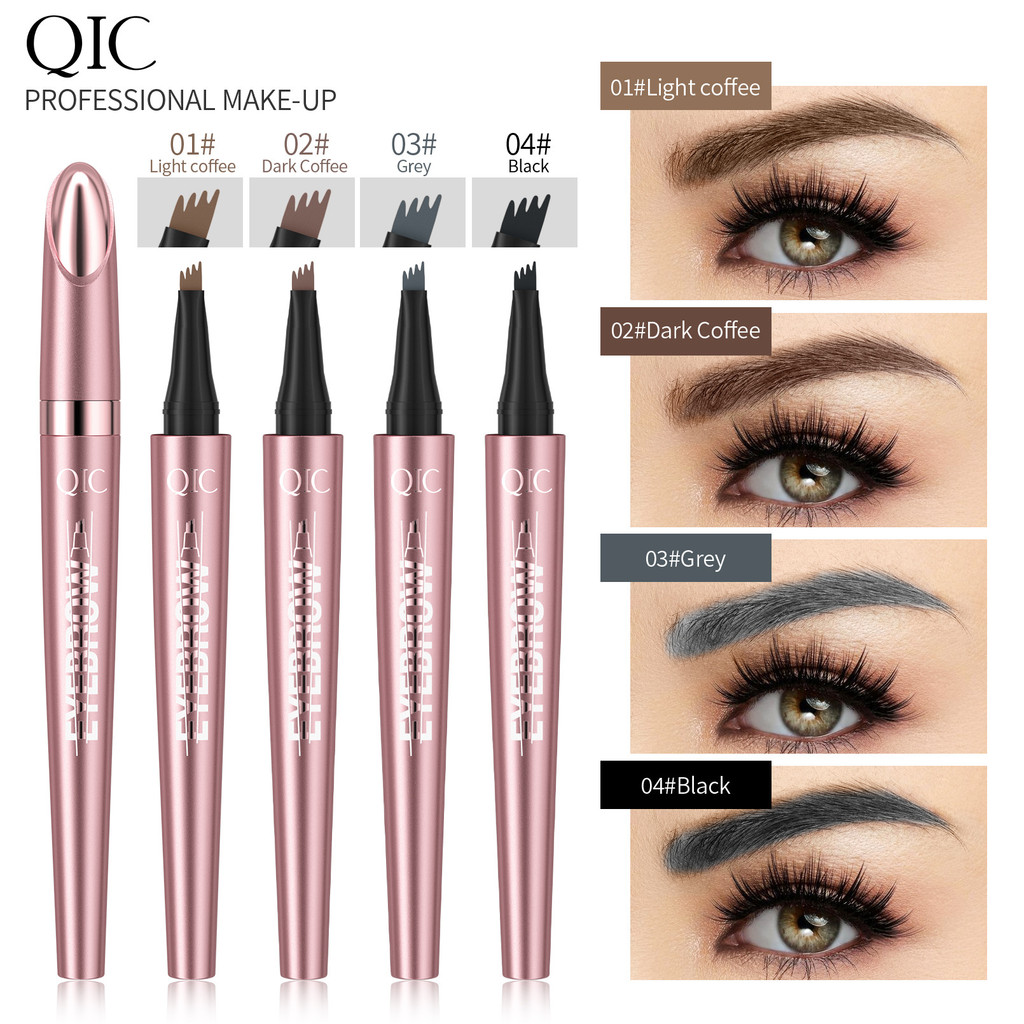 QIC Four-Prong Liquid Eyebrow Pencil Four-End Split-Prong Liquid Eyebrow Pencil Four-Claw Waterproof S