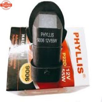 หลอดไฟหน้า หลอดไฟต่ำ HB3 / HB4 12V55W 9005 9006 PHYLIS priceต่อ 1 หลอด ไฟหน้า ไฟต่ำ ไฟสูง เสื้อไฟ หล