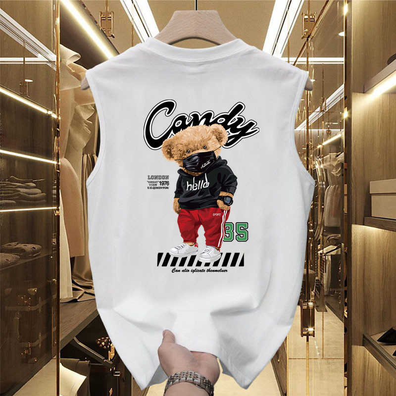 COD 2025 High-End Vest Men Summer Trendy Brand Ins American Retro Sports Casual Loose Sleeveless T-S