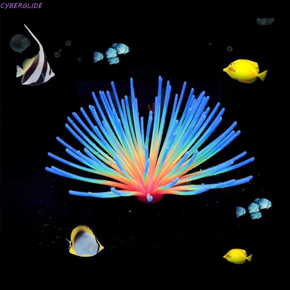 CYBERGLIDE Luminous Sea Urchin, จําลองเรืองแสง Sea Urchin Bulb, ปะการังเทียมซิลิโคนนุ่ม Luminous Sof