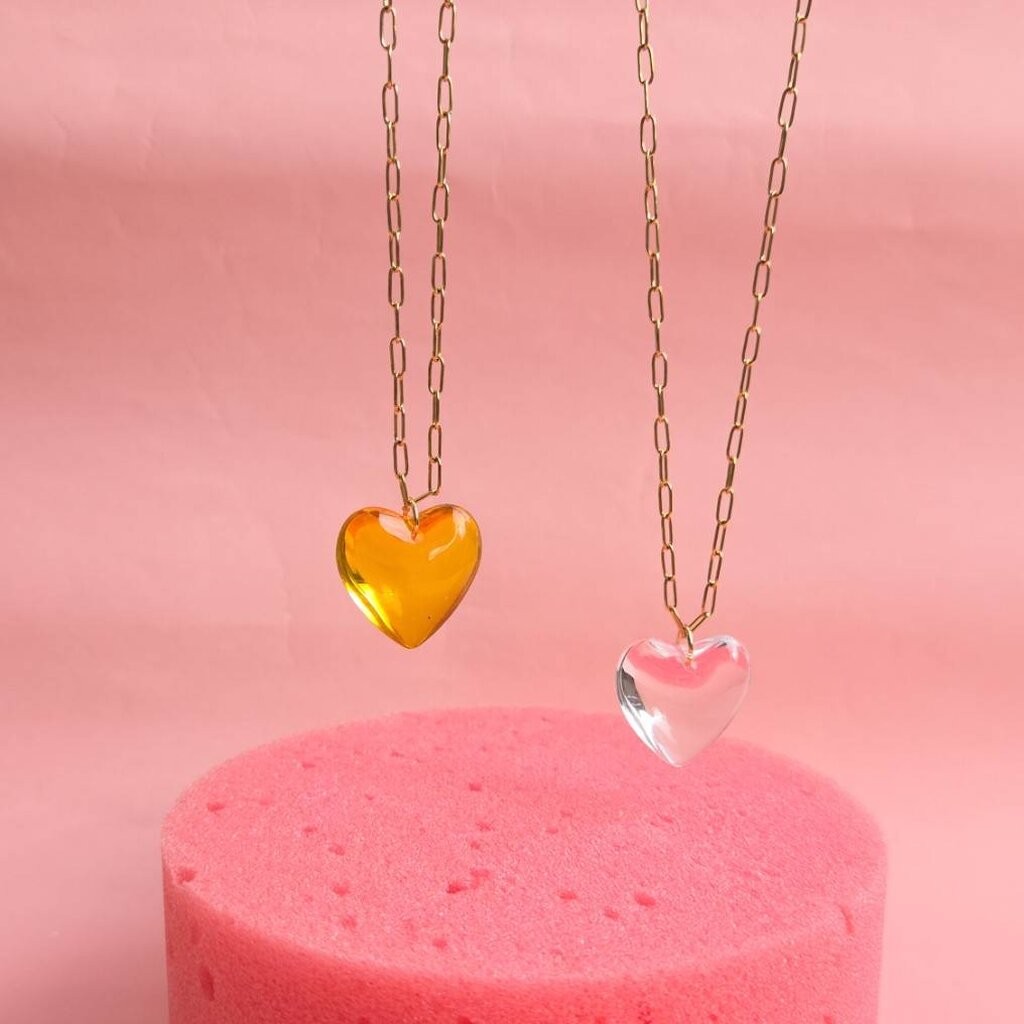 (WELRY.acc) พร้อมส่ง สร้อยคอจี้คริสตัลหัวใจ รุ่น Amor