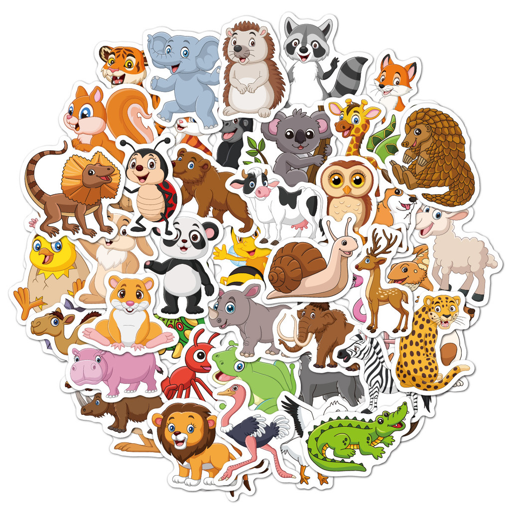 50ชิ้น/เซ็ต ❉ สัตว์ป่า Series 02 Mini Kids Rewards Stickers ❉ DIY แฟชั่นสติ๊กเกอร์ Doodle กันน้ํา