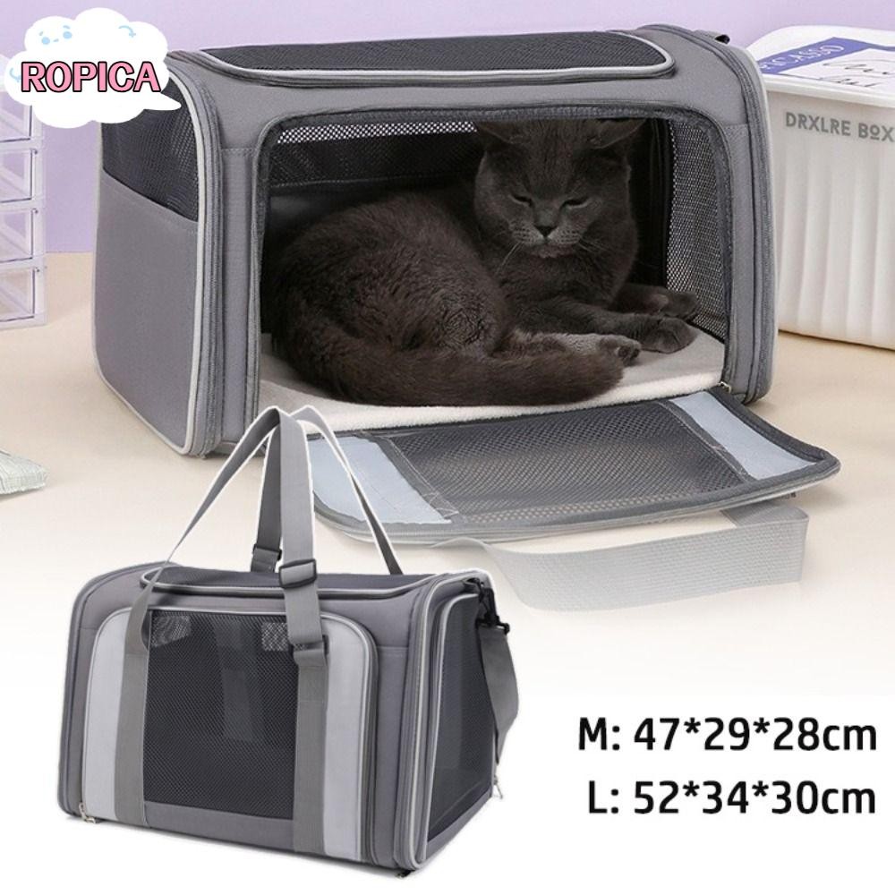 ROPICA Cat Carrying Bag, Cloth Breathable Pet Backpack, Pet Accessories Large Capacity Folding Pet Travel