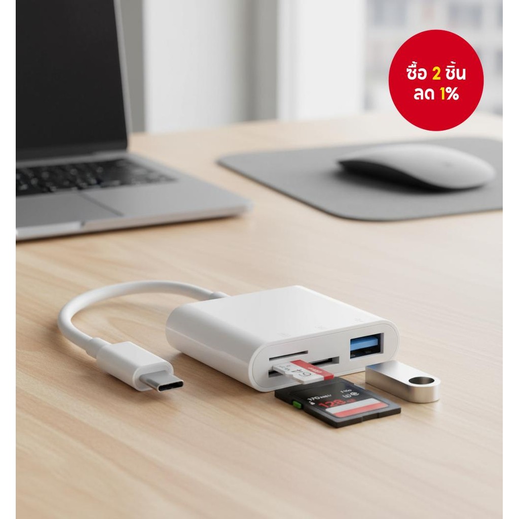 เครื่องอ่านการ์ด USB C to SD TF สําหรับ iPhone 15 16 Android และแล็ปท็อป OTG กล้อง