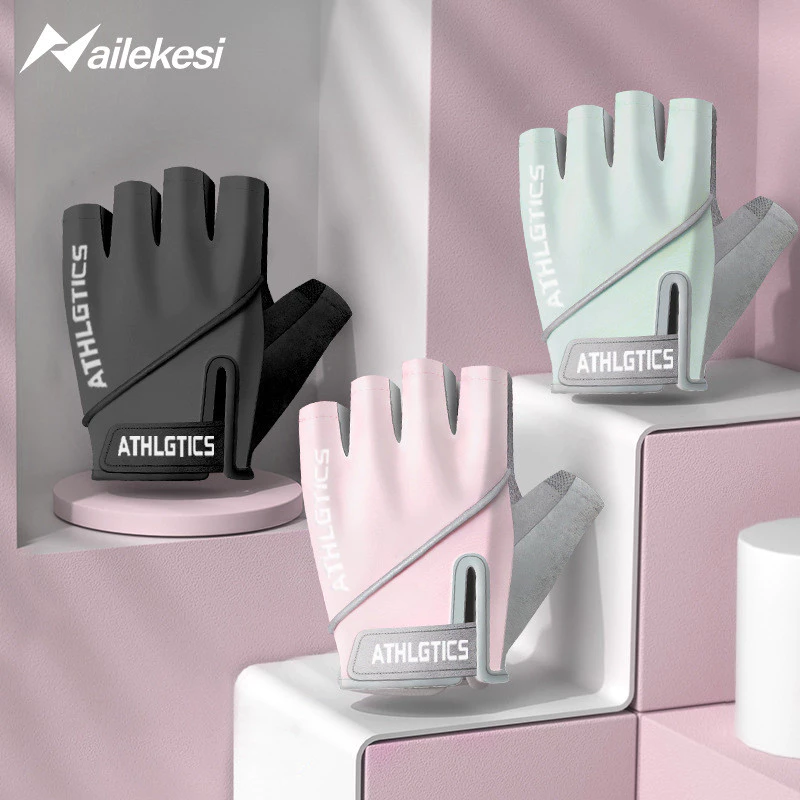 Sports Fitness Gloves for Women, Anti-Wear Wrist Guards, Pull-Up Bar, Weightlifting Training, Running, Spinning Bike, Callus Prevention, Breathable, Non-Slip