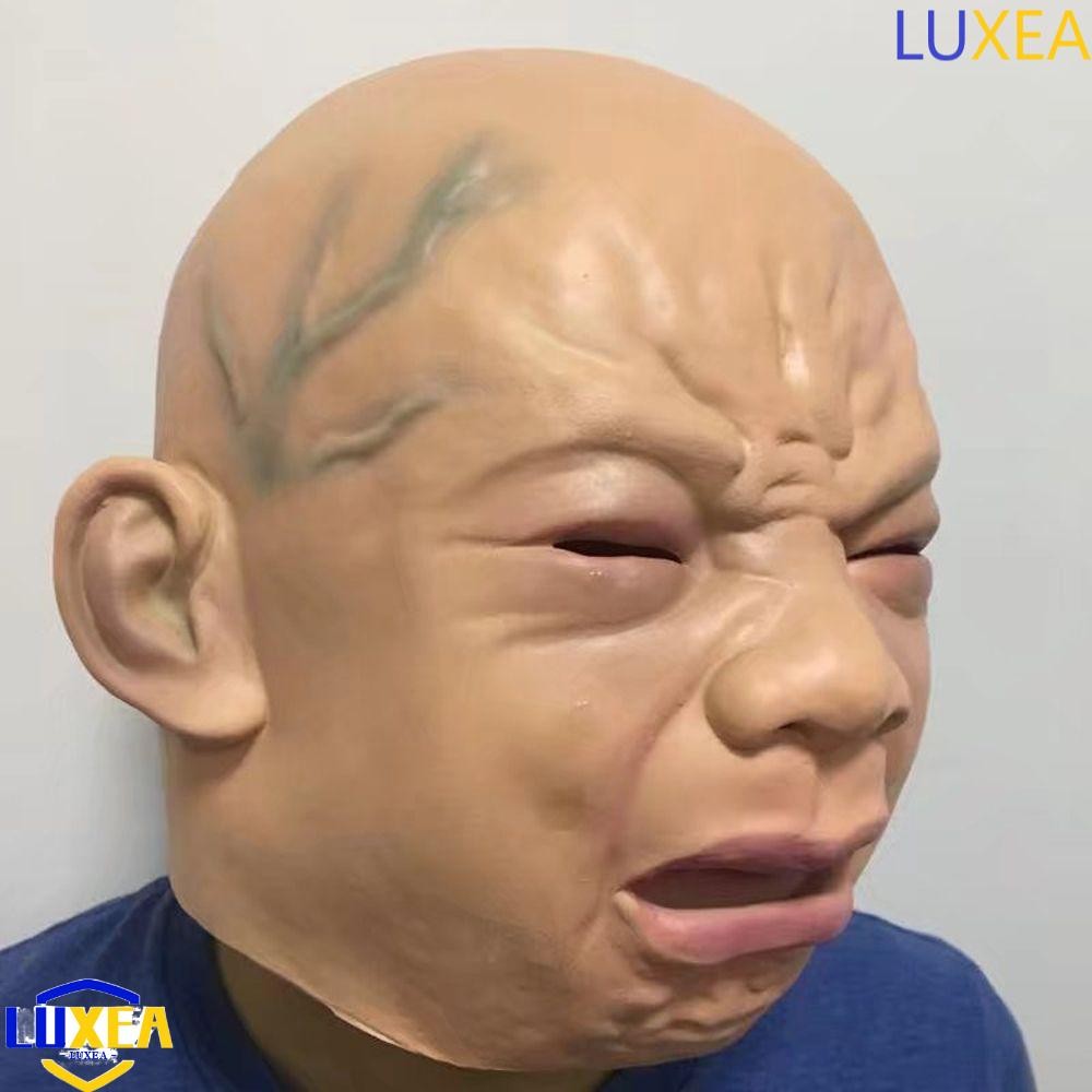 LUXEA Crying Baby Mask Releastic ความแปลกใหม่เครื่องแต่งกายฮาโลวีนตลกตุ๊กตาสยองขวัญร้องไห้ Face Mask