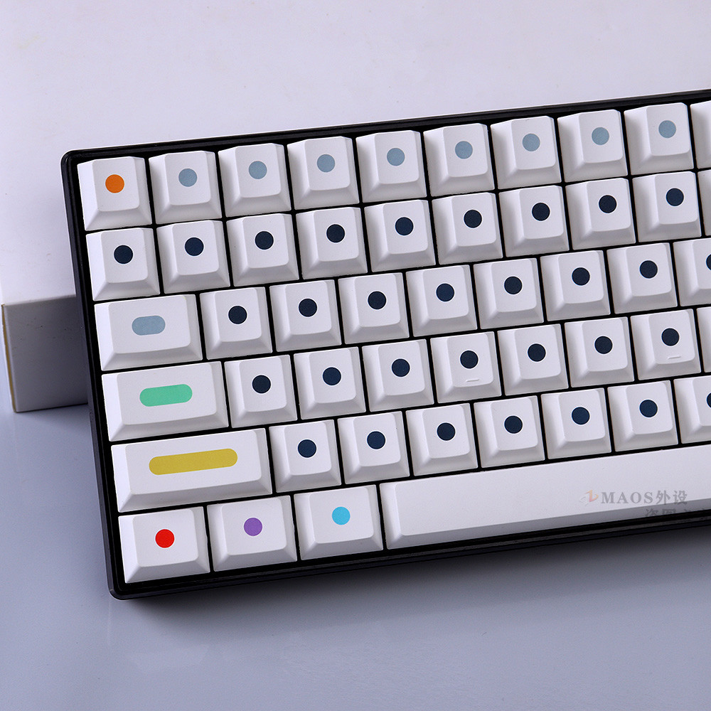 GMK Dots Dot Keycap สีขาว PBT Sublimation 130 คีย์เดิมโรงงานความสูง Adapt คีย์บอร์ดเครื่องกล 75/980