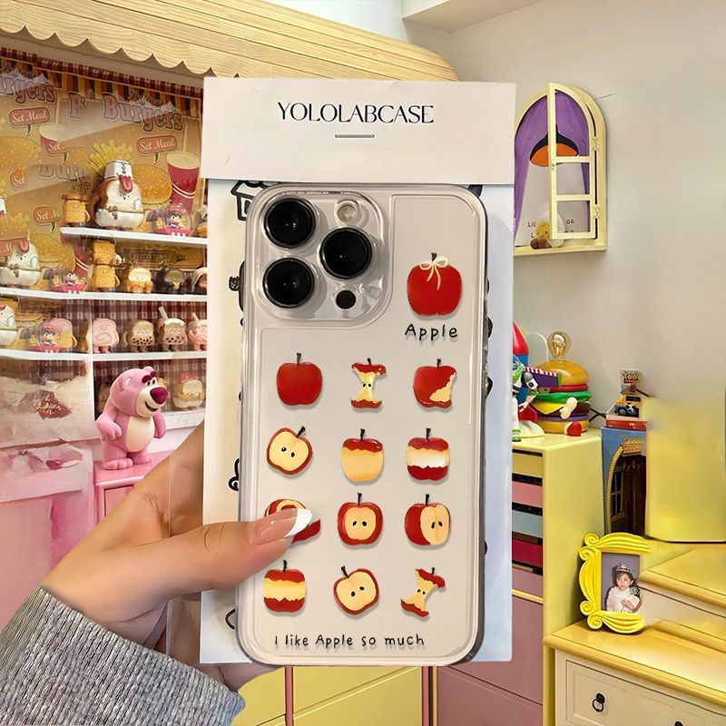 โปร่งใสสีแดง Apple เคสโทรศัพท์สําหรับ iPhone 16 15 14 13 12 11 Pro Max IPhone 14 15 16 Plus Pro Max กันกระแทก Soft Clear Cases - รูปที่ 2