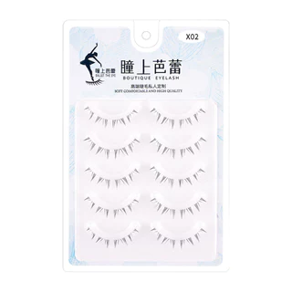 แต่งหน้าทุกวันธรรมชาติขนตาล่างภายใต้ขนตา 5 คู่ Wispy Cross Lash Extension Manga