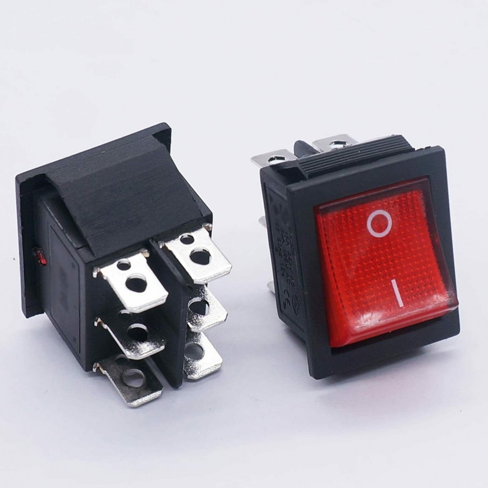DPDT Toggle Switch พร้อมโคมไฟนีออนสีแดงประสิทธิภาพที่เชื่อถือได้สําหรับเรือรถยนต์และบ้าน
