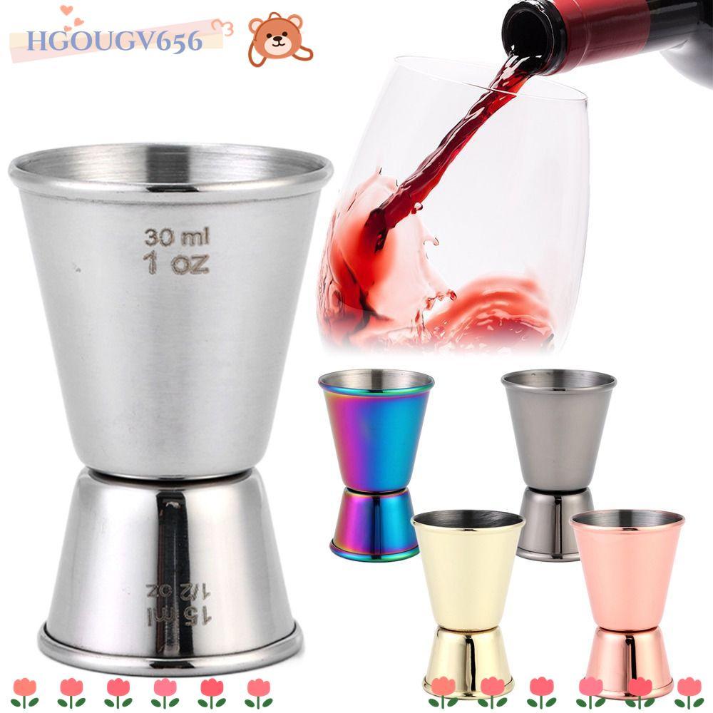 HGOUGVT เครื่องปั่นค็อกเทล, Dual Shot สไตล์ญี่ปุ่นวัด Jigger, 1/2-1oz 304 สแตนเลสถ้วยตวงดื่ม
