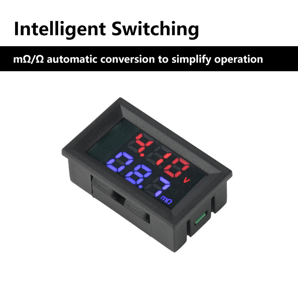 DC4-12V VR452 เครื่องทดสอบความต้านทานภายใน 0.56 นิ้ว Dual Digital แรงดันไฟฟ้าภายในเครื่องทดสอบความต้