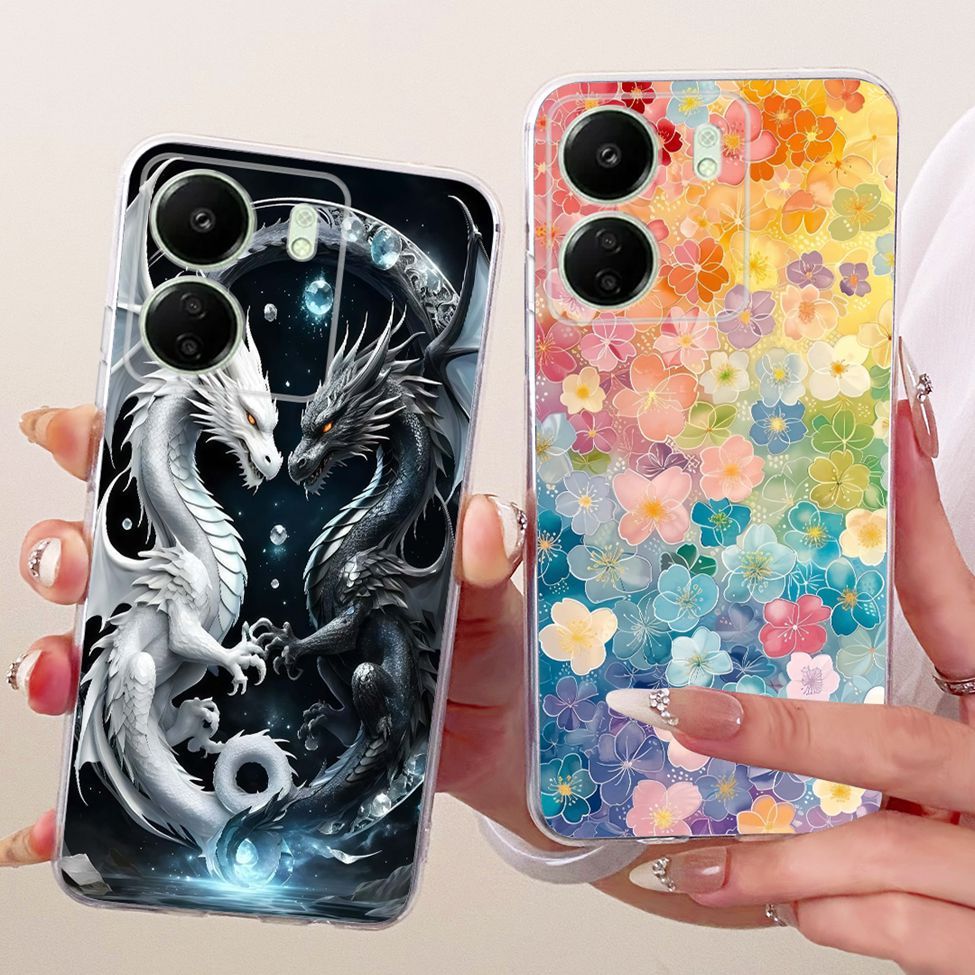 ฝาครอบสําหรับ Redmi 13C 4G กรณีแมวน่ารักแฟชั่นผีเสื้อตลก Cool ทาสีปลอก 23100RN82L 23106RN0DA