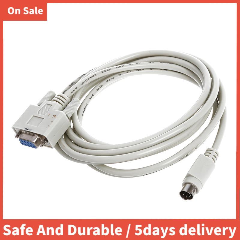 DB9P ถึง 8P Mini Din RS232 ดาวน์โหลดสายสีขาว 8.2 Ft สําหรับ PLC -EH