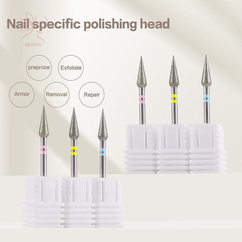 [maybeauty] Sharp Cone Cuticle Clean เจาะเล็บ Bit คาร์ไบด์ Bit สําหรับเจลกําจัดเล็บเครื่องมือสําหรับเล็บ Techs & DIY {TH}