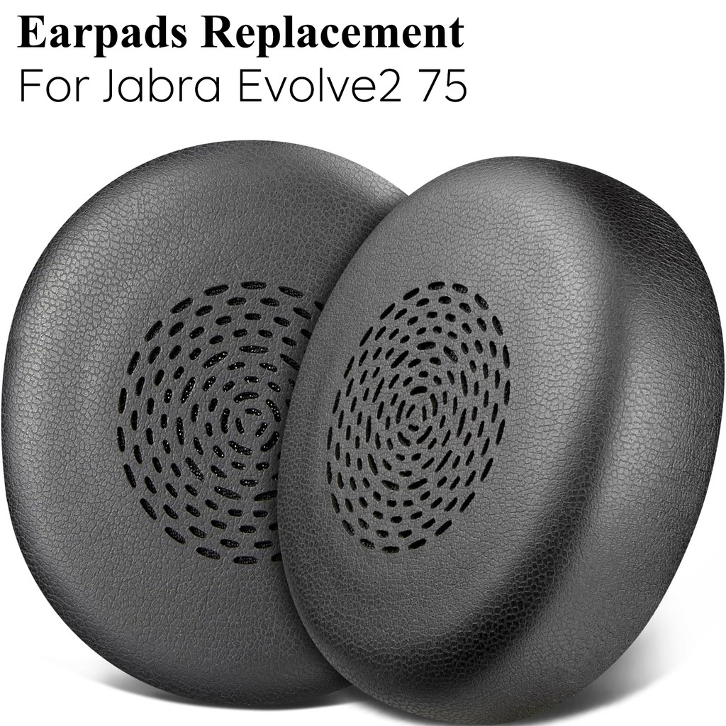 แผ่นรองหูฟังสําหรับ Jabra Evolve2 75 PC ชุดหูฟังไร้สาย (ไม่พอดีกับ Evolve 75), แผ่นรองหูฟังพร้อมหนังโปรตีนนุ่ม, โฟมแยกเสียงรบกวน (2 ชิ้น)