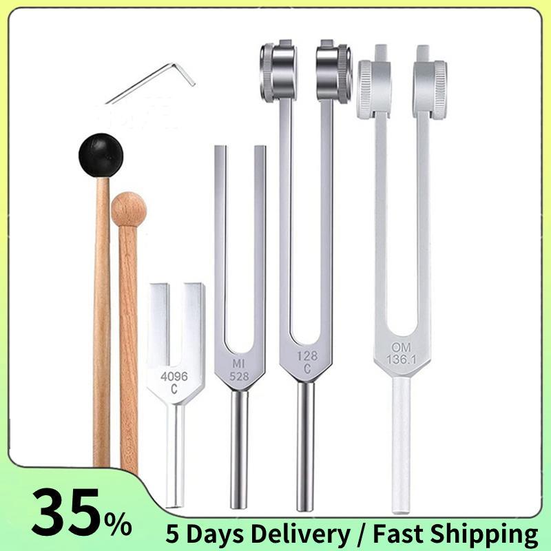 ชุดส้อมปรับแต่ง 4 ชิ้น (128Hz, , 136.1Hz, MI 528Hz, 4096Hz),สําหรับ Healing Chakra,Sound Therapy,Rel