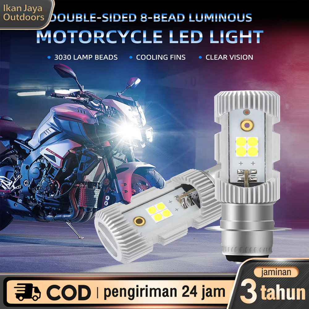 CAHAYA 2 ด้าน LED ไฟหน้ารถจักรยานยนต์ DC 6500K บังคับรถจักรยานยนต์ฟุต DC หลอดไฟรถจักรยานยนต์ไฟ LED H