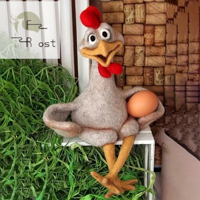 Hth ตลกไก่หุ่นสร้างสรรค์เรซิ่นสัตว์ประติมากรรมสําหรับลานสนามหญ้าไก่ประติมากรรมตกแต่งบ้านเครื่องประดั