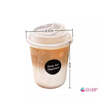 GHJBF] 10 ชิ้นโปร่งใสถ้วยแต่งหน้าพร้อมฝาปิด U-รูปถ้วยทิ้งสําหรับเครื่องดื่มร้อนนมชา Takeaway ถ้วยเครื่องดื่ม ศนเดิมคอเต่า