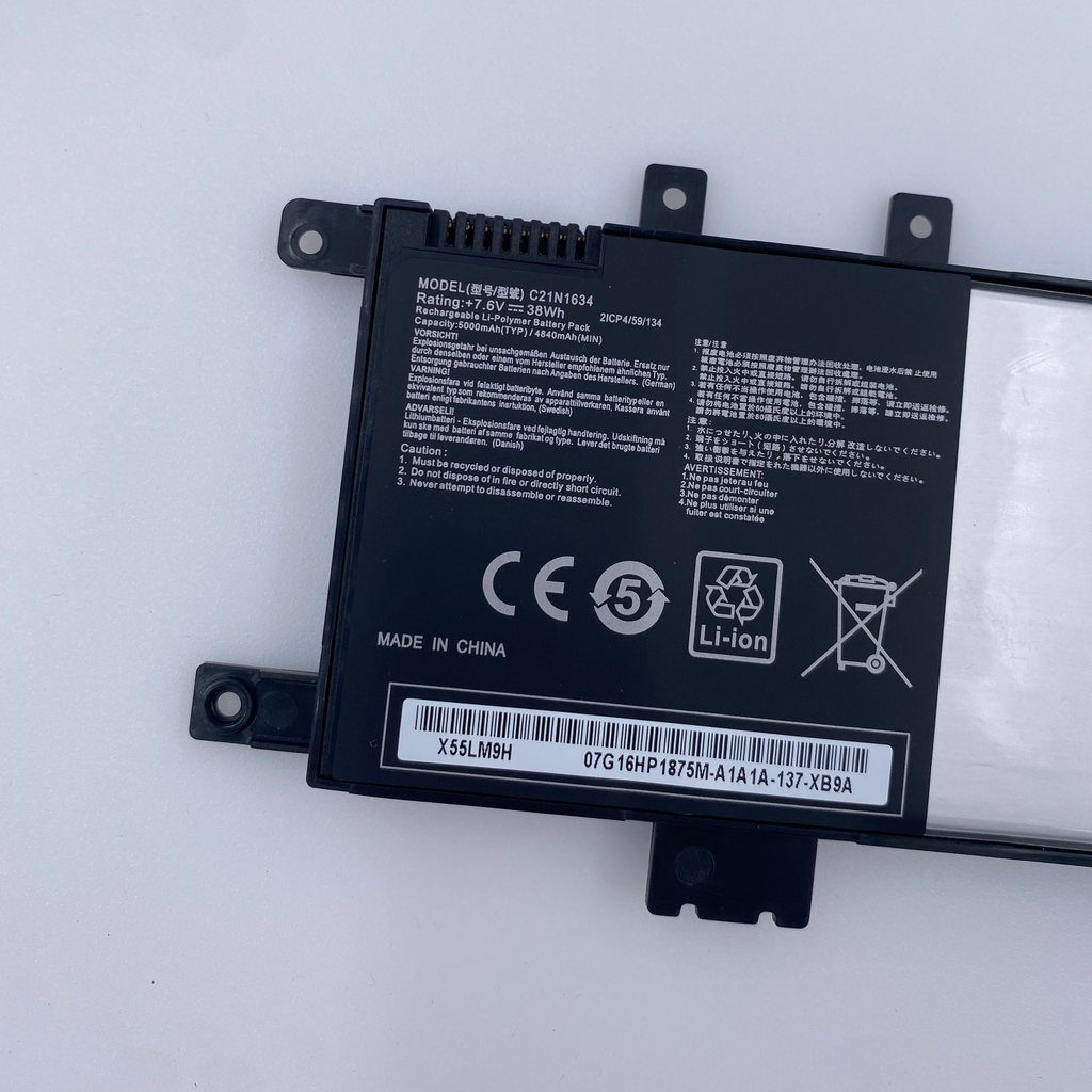 เหมาะสําหรับ ASUS ASUS X/A580U R542UR V587U FL8000U แบตเตอรี่แล็ปท็อป C21N1634