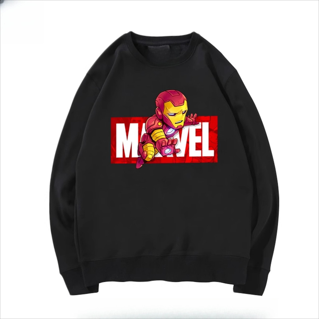 Marvel Avengers Merchandise Round Neck Hoodie Spider Man Iron Man Venom Couple Cotton Print Tracksui