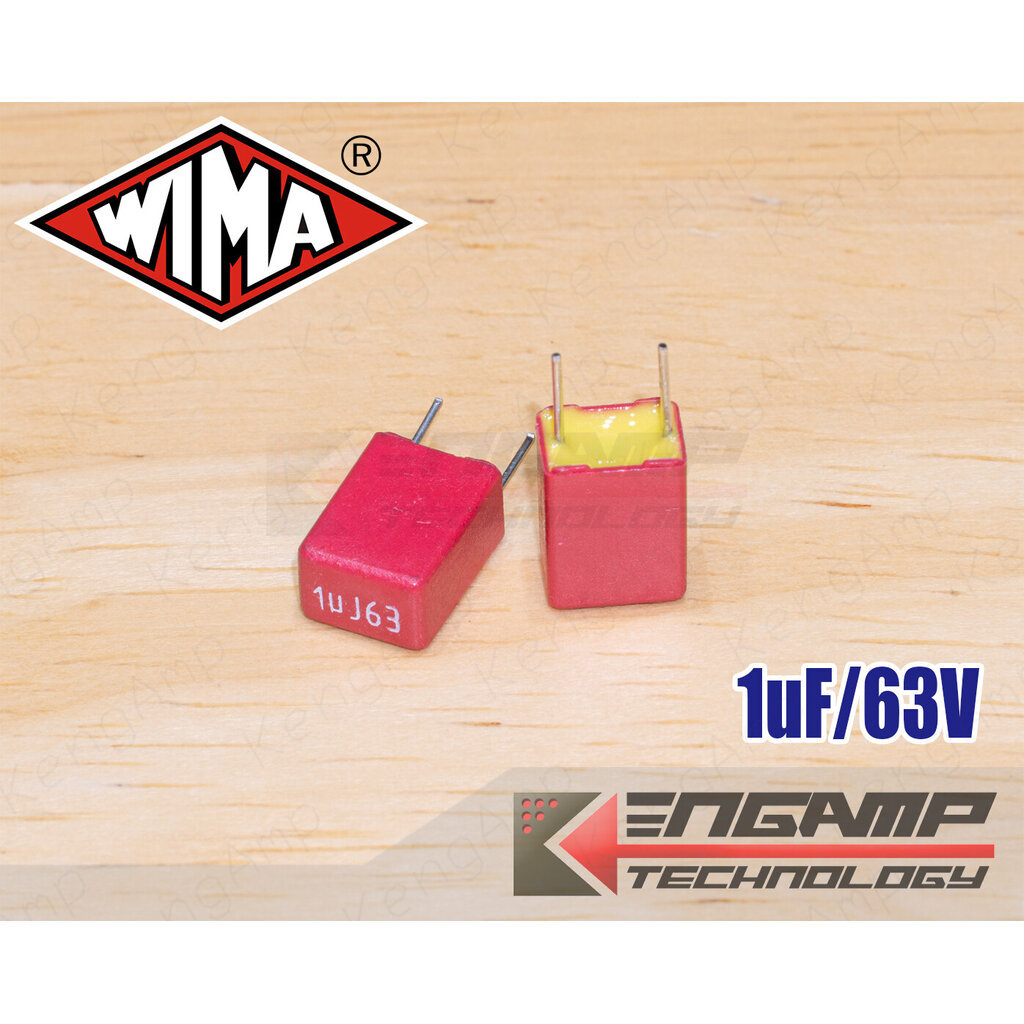 (10ตัว) [F-CAP] 1uF/63V WIMA MKS2 10% 5x7.2 H10mm P=5mm