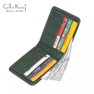 Collin Kacey FS1~3 New Collection 2026 กระเป๋าสตางค์หนังแท้ สไตล์วินเทจ แถมฟรีกล่อง Genuine leather short wallet