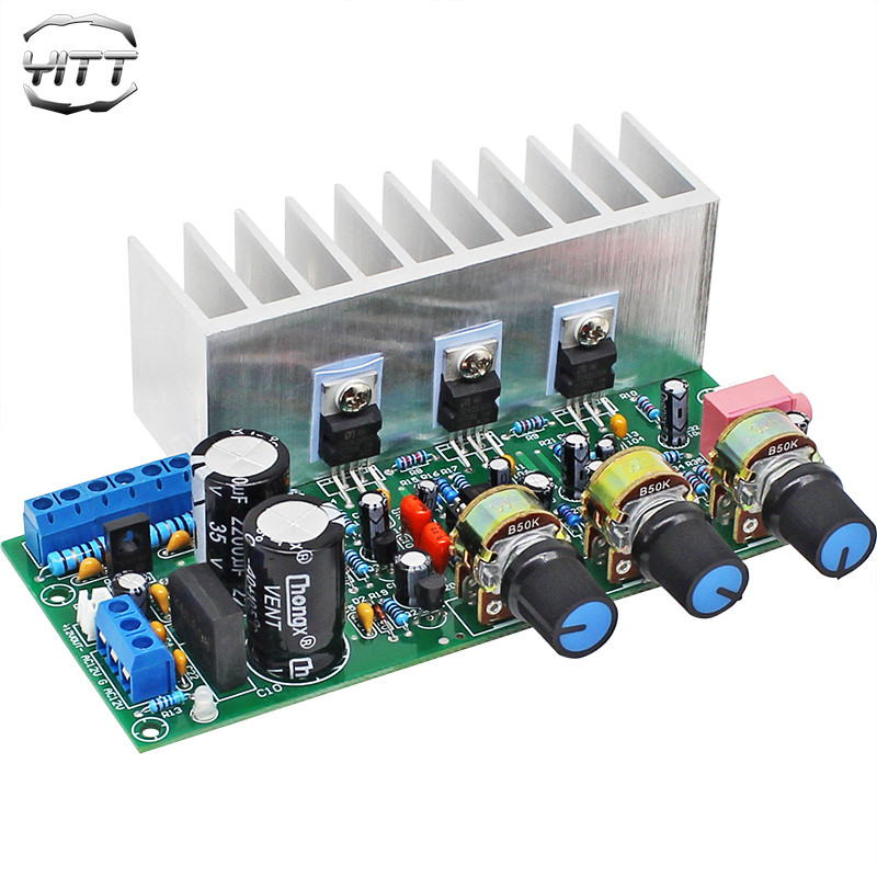 TDA2050+TDA2030A สามช่อง 2.1 ซับวูฟเฟอร์เครื่องขยายเสียงบอร์ดกําลังสูงเครื่องขยายเสียงโมดูล 12V