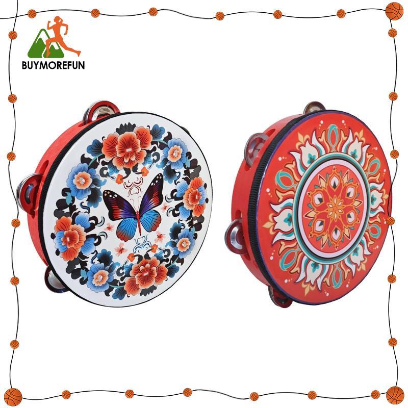 [ซื้อมอร์สนุก] 8นิ้ว แทมบูรีน,ของเล่นดนตรีสําหรับเด็ก,กลองมือเพอร์คัชชั่นของเล่นเพื่อการศึกษาเครื่องดนตรีสําหรับครอบครัวเต้นรําผู้ใหญ่กิจก