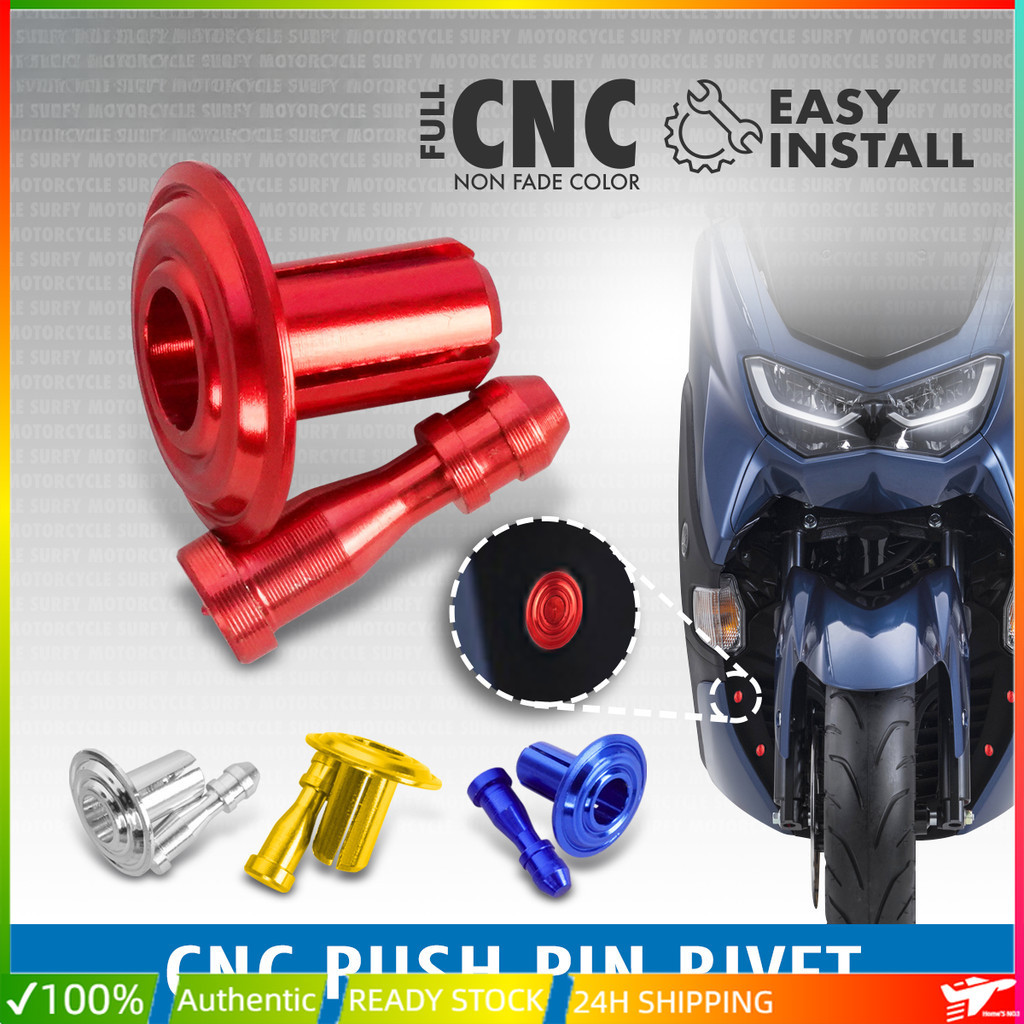 NEW สลักล็อคแบบแม่นยำ CNC อลูมิเนียมแบบกดหมุดย้ำคลิปยึดตัวถัง M5x15 สำหรับรถจักรยานยนต์สากล