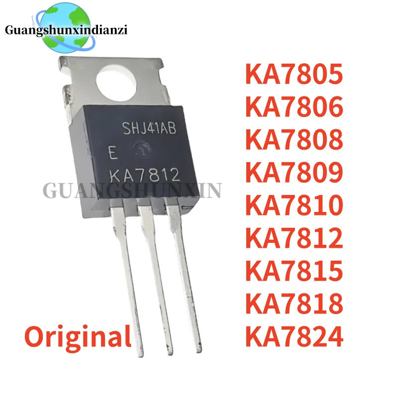 5PCS KA7805 KA7806 KA7808 KA7809 KA7812 KA7810 KA7818 KA7815 KA7824 TO-220 Field Effect ทรานซิสเตอร์