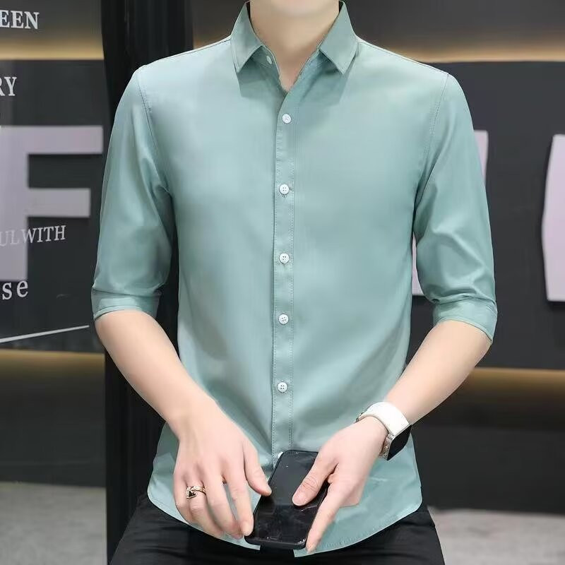 เสื้อเชิ้ตแขนสาม QuartereERSHENSHI เหมาะสำหรับลุคลำลองของผู้ชาย — صورة 3
