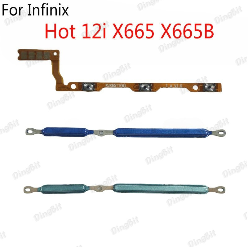 ปุ่มปรับระดับเสียงสวิตช์ไฟ Flex สําหรับ Infinix Hot 12i X665 X665B