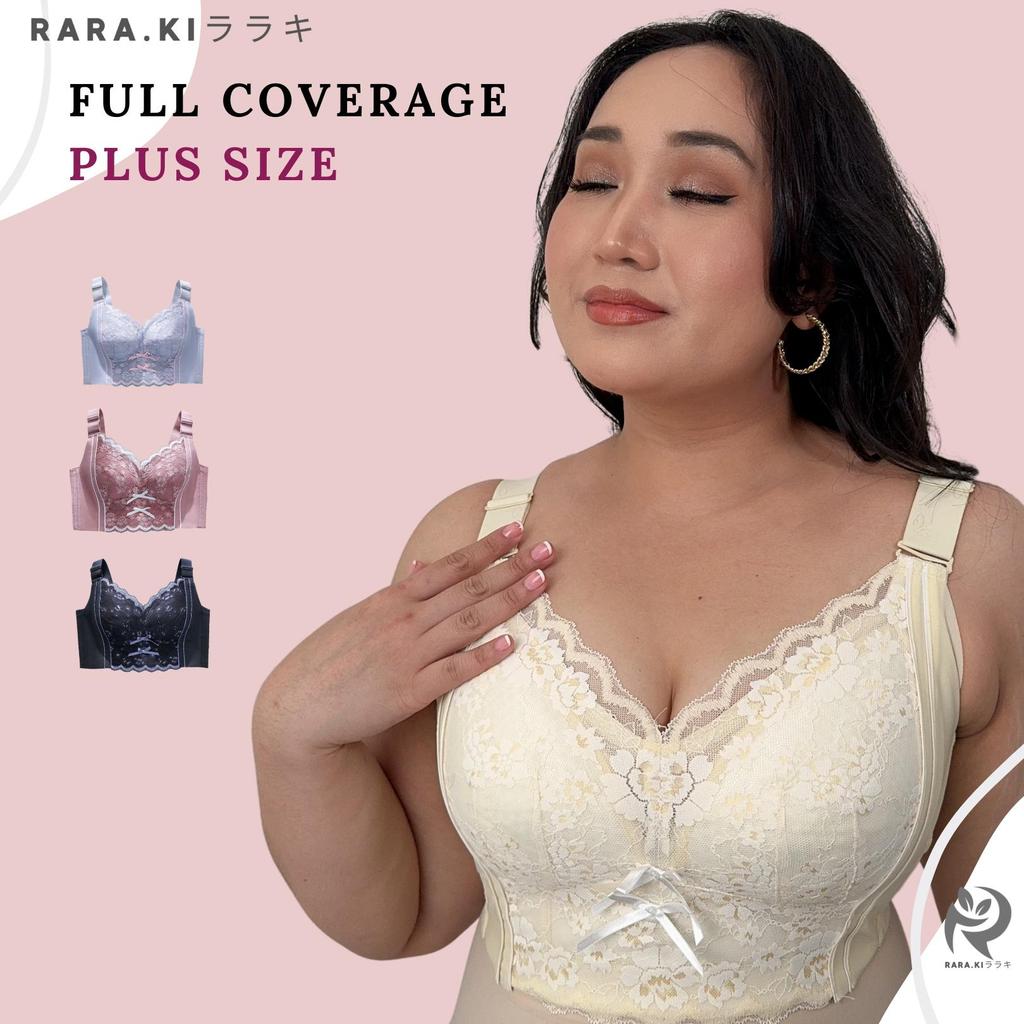 RARAKI PSFF 007 Plus-Size Honeycomb 3D Corrective Bra Full Coverage Size 38-52 C/D/E/F Cup 5-Hook Z-
