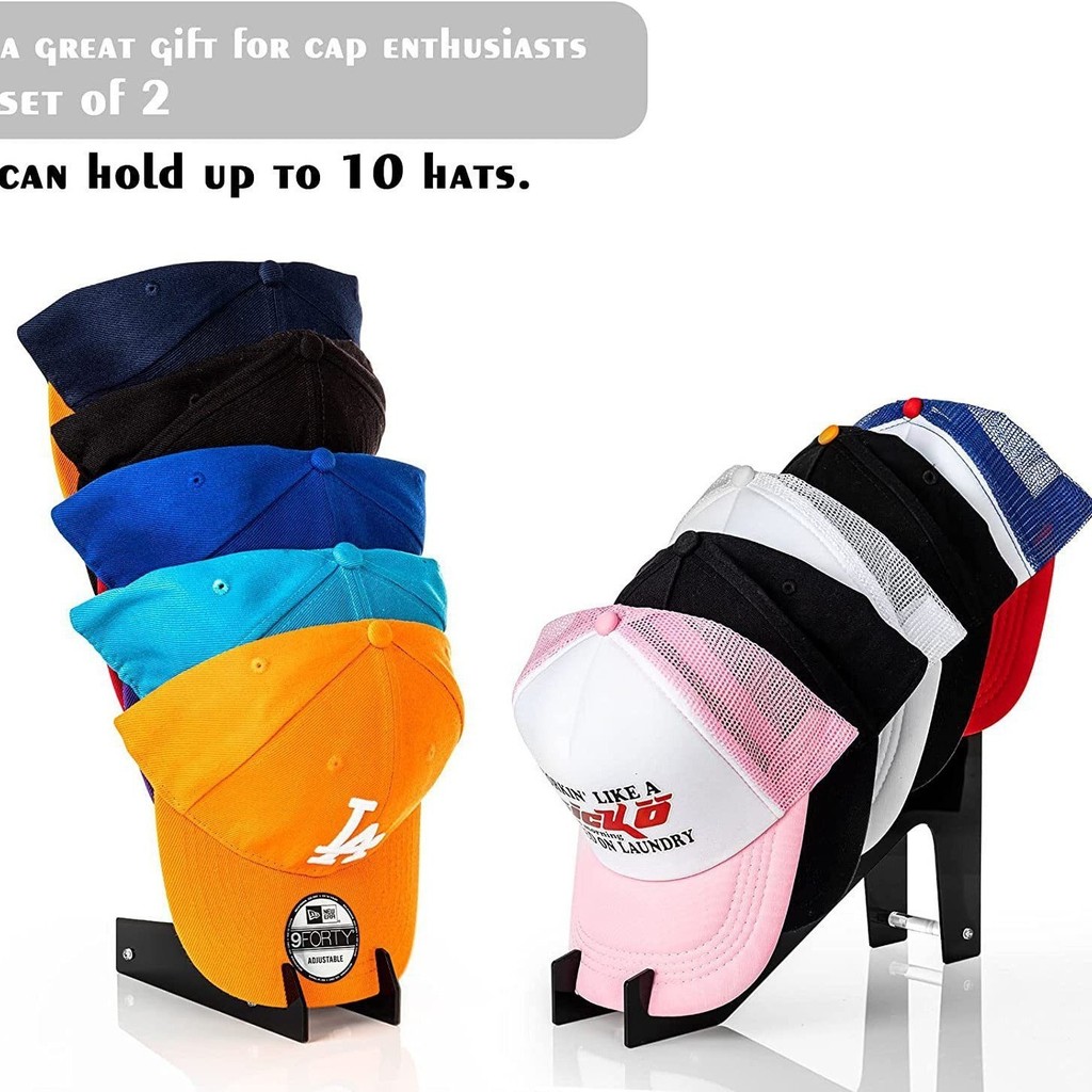 Peaked Cap Storage Rack หมวกอะคริลิคแขวนผนังร้านขายเสื้อผ้า Ball Cap Display Rack Layered ครีมกันแดด