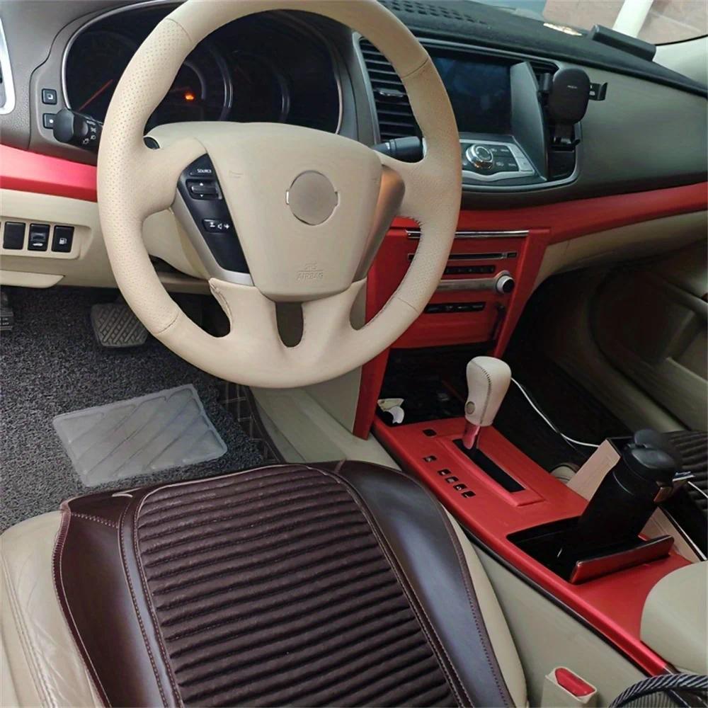 สําหรับ Nissan Teana J32 2008 2013 ภายใน Central แผงควบคุมประตูคาร์บอนไฟเบอร์สติกเกอร์ Decals จัดแต่