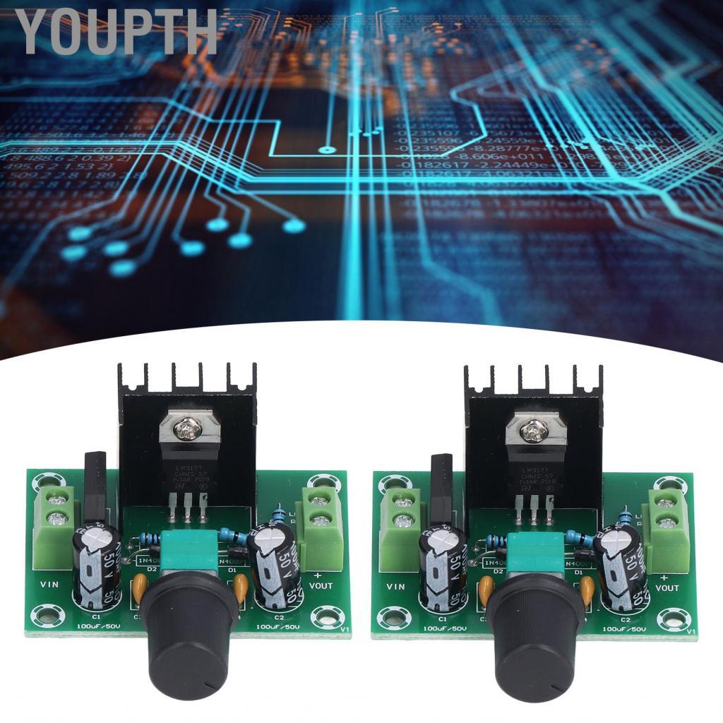 Youpth LM317 Linear โมดูลเซ็นเซอร์ 2 ชิ้น XH-M197 แผ่นควบคุมแรงดันไฟฟ้าการทำงานที่เสถียรการกระจายควา