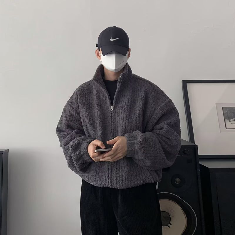 SEACHENIC เสื้อโค้ทผู้ชายสีดำ material: ผ้าฟลีซ, ออกแบบมาพร้อมซิปเต็มรูปแบบ - เหมาะสำหรับสภาพอากาศหนาว — صورة 2