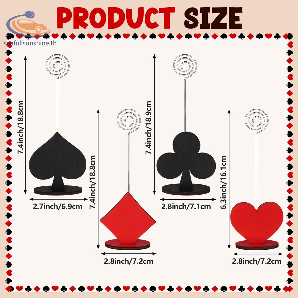 Seaf> 12 ชิ้น Casino Party Table Number Holders Poker Shaped Card Holder Casino Place Card Holders W